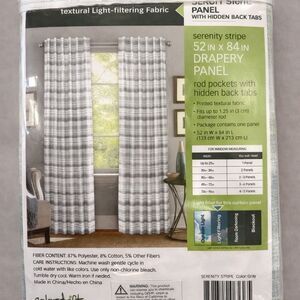 Colordrift Serenity Stripe Curtain Panel 52x84 Gray Light Filtering Rod Pocket